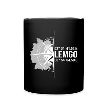 Koordinaten Lemgo - Tasse einfarbig - Schwarz - Vorne