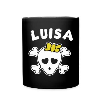 Piratin Luisa Design für Mädchen und Frauen - Tasse einfarbig - Schwarz - Vorne
