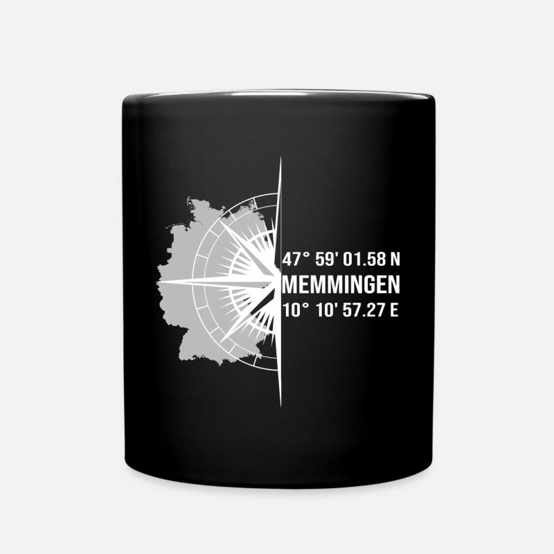 Koordinaten Memmingen - Tasse einfarbig - Schwarz