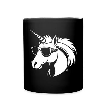 Licornes Anime Licorne Manga Lunettes de soleil de conte de fées - Mug uni - noir - Devant