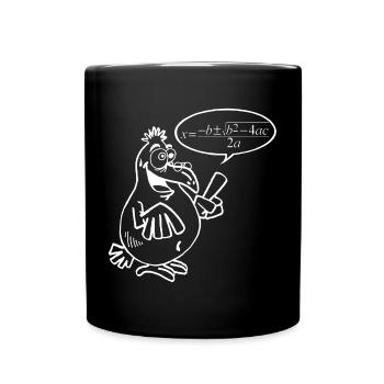 Weißer Schlauer Vogel - Tasse einfarbig - Schwarz - Vorne