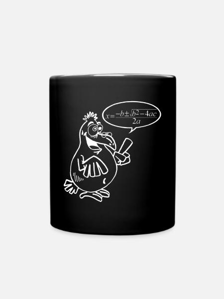 Weißer Schlauer Vogel - Tasse einfarbig - Schwarz