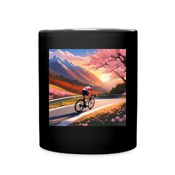 Parcourez le bonheur des fleurs de cerisier à vélo - Japon - Mug uni - noir - Devant