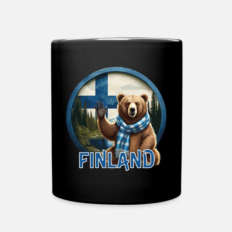 Finland - Finnland - Suomi - Tasse einfarbig - Schwarz