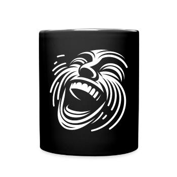 Laughing Line Face Pattern - Full Colour Mug - black - Front