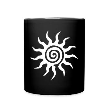 Spirale Weiße Sonne - Tasse einfarbig - Schwarz - Vorne