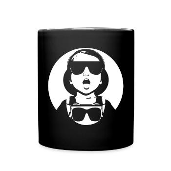 Lustiges Kleinkind mit Sonnenbrille Cooles Baby - Tasse einfarbig - Schwarz - Vorne