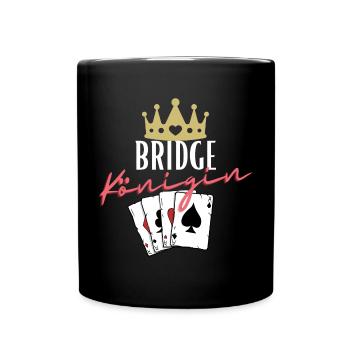 Bridge Königin - Tasse einfarbig - Schwarz - Vorne