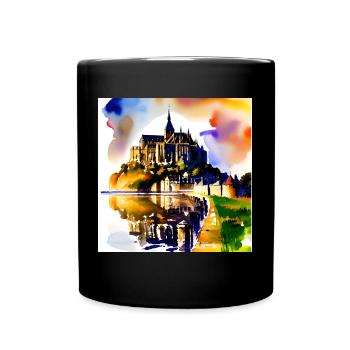 Mont Saint Michel, Frankreich - Tasse einfarbig - Schwarz - Vorne