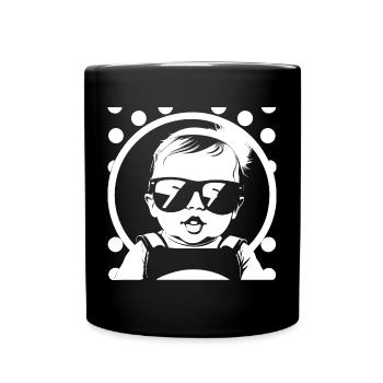 Funny Toddler Wearing Sunglasses Cool Baby - Full Colour Mug - black - Front