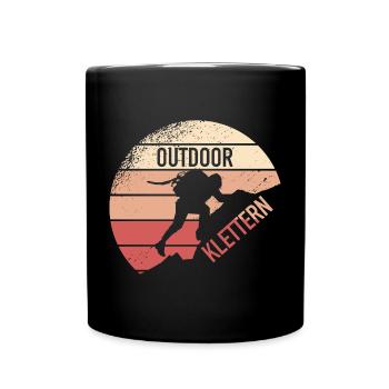 Outdoor Klettern - Tasse einfarbig - Schwarz - Vorne