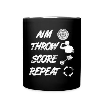 aiming, throwing, pointing, repeating - Full Colour Mug - black - Front