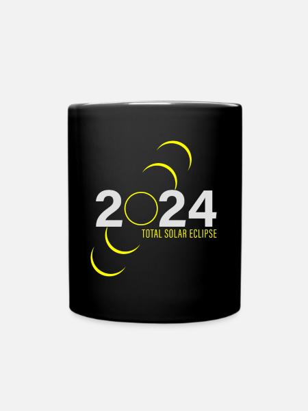2024 Total Solar Eclipse - Witness the Darkness - Full Colour Mug - black