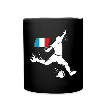 Fußball Spieler Explosion Frankreich EM 2024 - Tasse einfarbig - Schwarz - Vorne