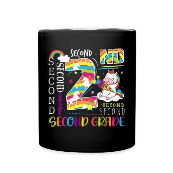 2nd Grade Unicorn - Full Colour Mug - black - Front