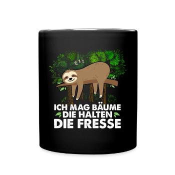I like trees that keep their mouths shut - Full Colour Mug - black - Front
