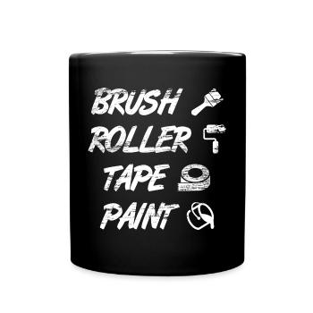 Maler Spruch - Tasse einfarbig - Schwarz - Vorne