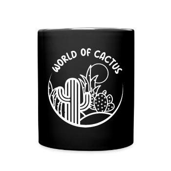 Cactus Plants Nature Landscape Desert Sun Logo - Full Colour Mug - black - Front