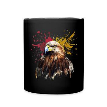 Adlerkopf Farbkleckse National deutscher Adler - Tasse einfarbig - Schwarz - Vorne