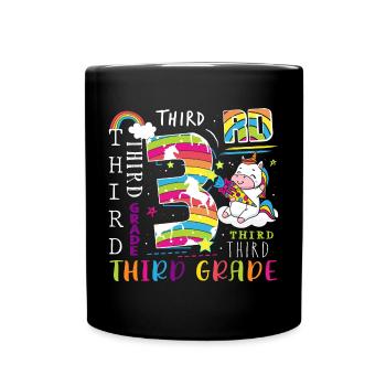Écolier licorne de 3e année - Mug uni - noir - Devant