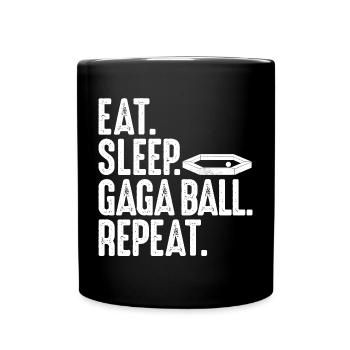 Eat. Sleep. Gaga Ball. Repeat. Dodgeball Gagaball - Full Colour Mug - black - Front