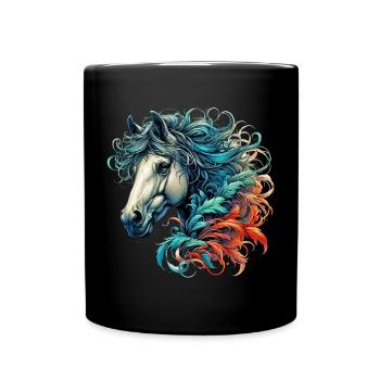 Pferd - Tasse einfarbig - Schwarz - Vorne
