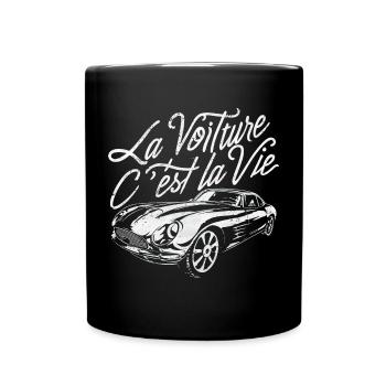 La voiture c'est la vie humour anniversaire - Mug uni - noir - Devant