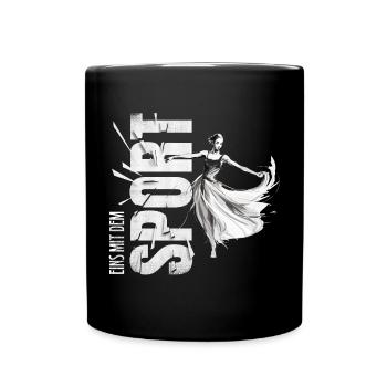 Eins mit dem Sport - Tanzen - Tasse einfarbig - Schwarz - Vorne