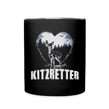 Kitzretter Herz Wald Fohlen - Tasse einfarbig - Schwarz - Vorne