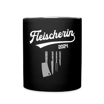 Fleischerin 2024 Ausbildung Prüfung Schlachterin - Tasse einfarbig - Schwarz - Vorne