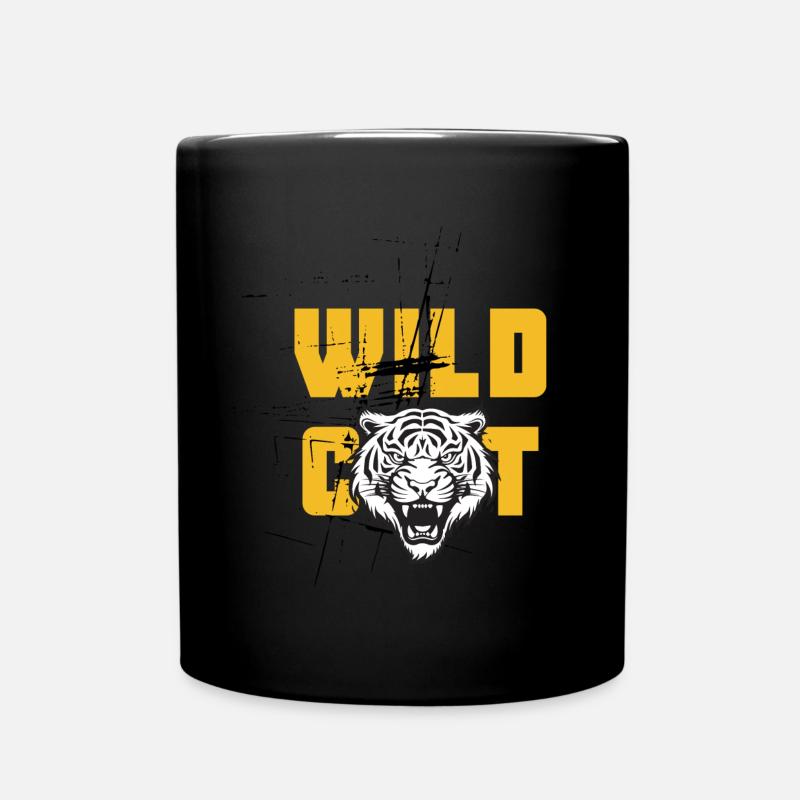 Wildcat, Wildcat, Tiger, Funny Sayings - Full Colour Mug - black