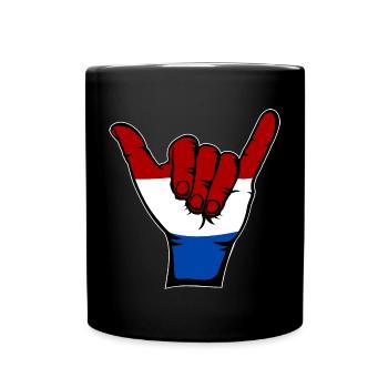 Holland Flag Surfing Symbol - Full Colour Mug - black - Front