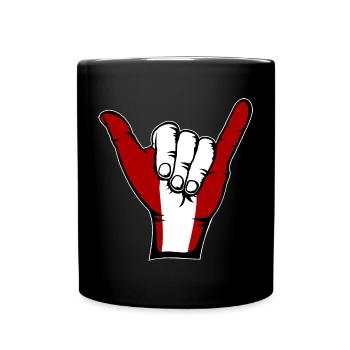 Drapeau du Pérou Symbole de surf - Mug uni - noir - Devant