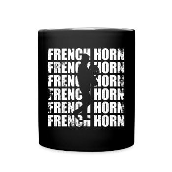 Vintage Horn - Full Colour Mug - black - Front