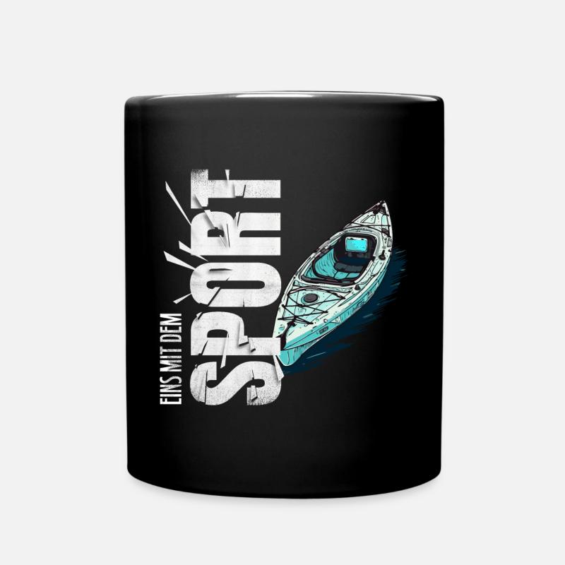 Eins mit dem Sport - Rudern - Tasse einfarbig - Schwarz