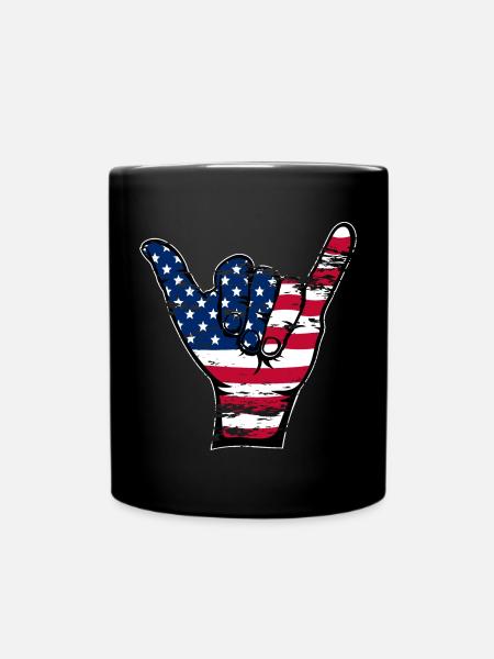 USA Flagge Surfing Symbol used - Tasse einfarbig - Schwarz