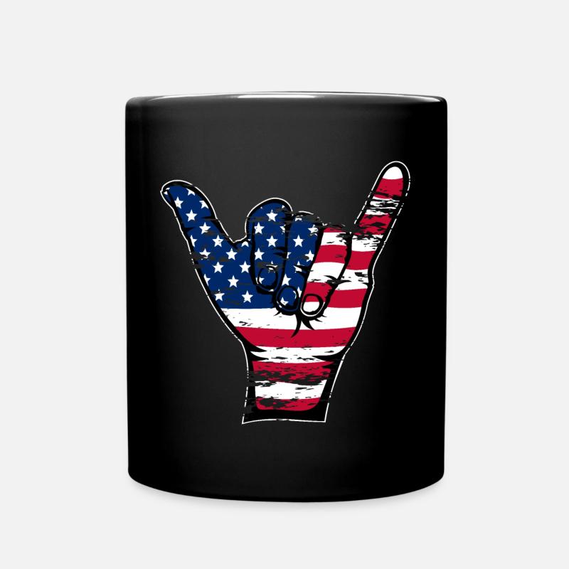 USA Flagge Surfing Symbol used - Tasse einfarbig - Schwarz