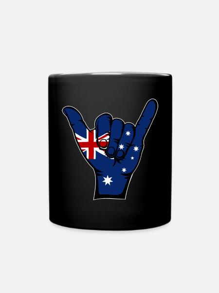 Australien Flagge Surfing Symbol - Tasse einfarbig - Schwarz
