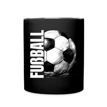 Fußball - Tasse einfarbig - Schwarz - Vorne