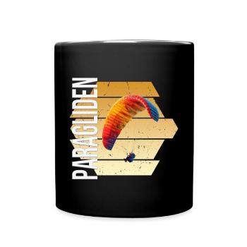 Paragliden - Tasse einfarbig - Schwarz - Vorne
