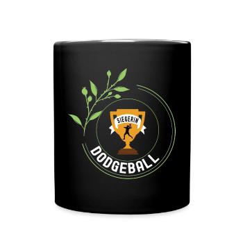 Dodgeball Siegerin Gewinnerin Turnier Spielerin - Tasse einfarbig - Schwarz - Vorne