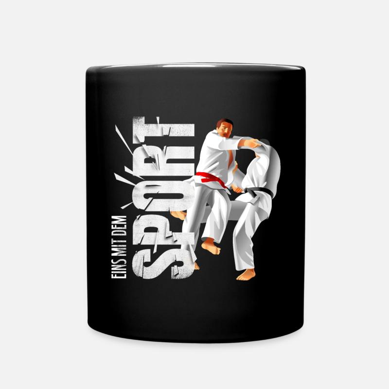 Eins mit dem Sport - Judo - Tasse einfarbig - Schwarz