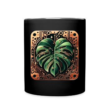 Cybernetic Monstera PCB Design - Full Colour Mug - black - Front