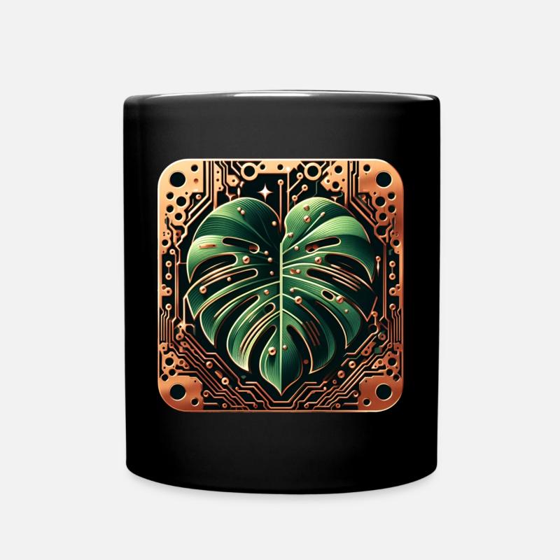 Kybernetische Monstera Platine Design - Tasse einfarbig - Schwarz