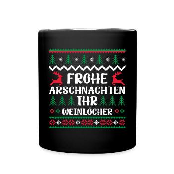 Happy ass nights you wine holes - Full Colour Mug - black - Front