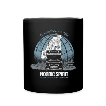 NORDIC SPIRIT - Natures lights dance in the wild - Full Colour Mug - black - Front