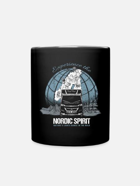 NORDIC SPIRIT - Natures lights dance in the wild - Full Colour Mug - black