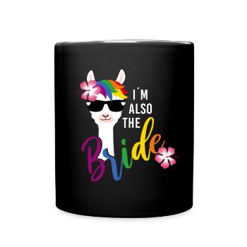 LGBT aussi mariée Lama enterrement de vie de jeune fille - Mug uni - noir - Devant