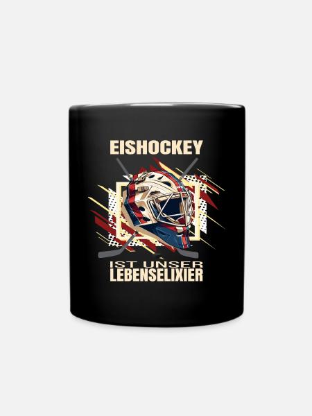 Eishockey ist unser Lebenselixier - Tasse einfarbig - Schwarz