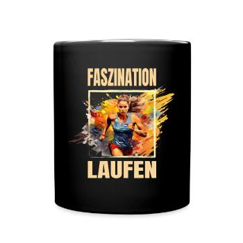Faszination Laufen - Tasse einfarbig - Schwarz - Vorne